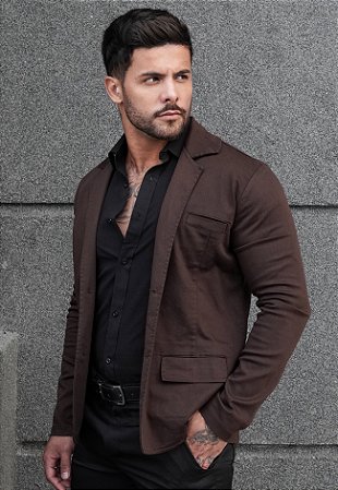 Blazer Alfaiataria Marrom Café