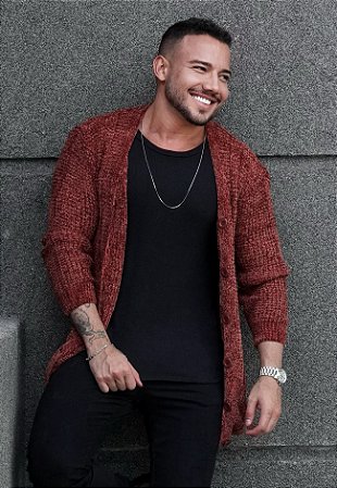 Cardigan Tricot Mousse Terracota