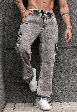 Calça Cargo Jeans Estonada