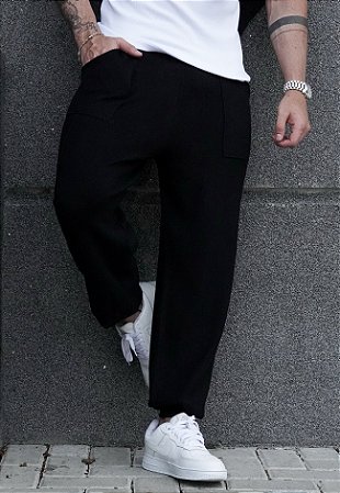 Calça Jogger Tricot Preta