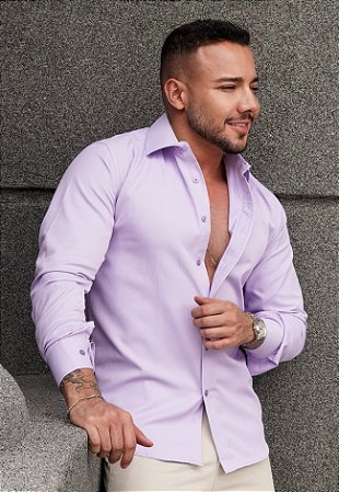 Camisa Social Lilás