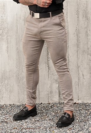 Calça Alfaiataria Sarja Caqui