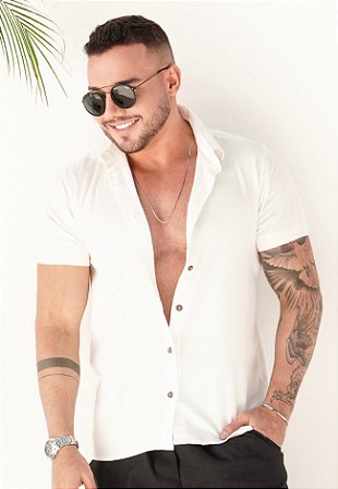 Camisa Linho Off White