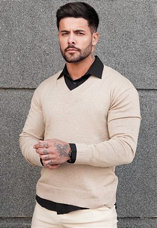 Suéter Tricot Gola V Marfim