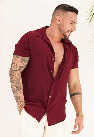 Camisa Duna Vermelho Marsala  (Alta demanda – leia a descrição)