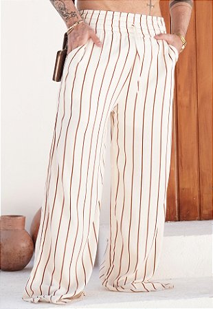 Calça Pantalona Listrada