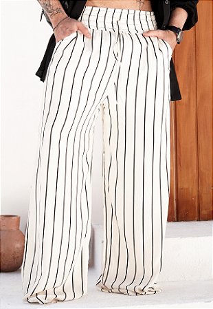 Calça Pantalona Listrada
