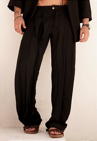 Calça Duna Em Camadas Preta