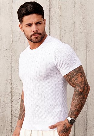 Camiseta Tricot Texturizada Branca