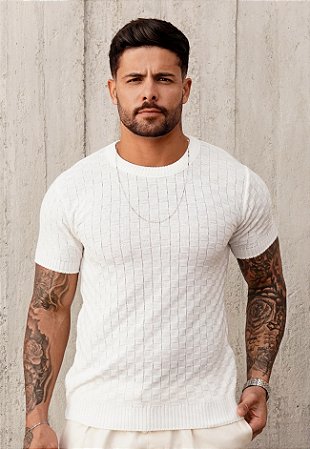 Camiseta Tricot Texturizada Off White