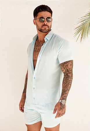 Conjunto Viscolinho Azul Bebê