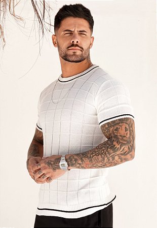 Camiseta Bicolor Tricot Off White
