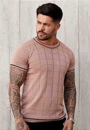 Camiseta Bicolor Tricot Marrom Chocolate