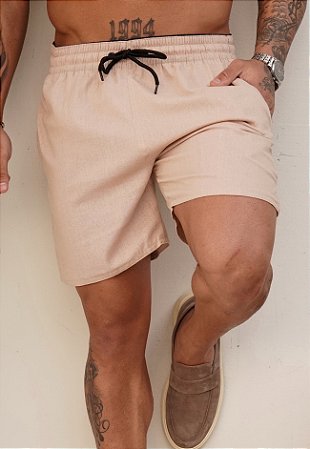 Shorts Linho Bege