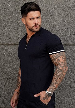 Camiseta Tricot Azul Marinho