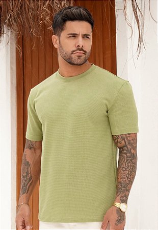 Camiseta Texturizada Verde Menta