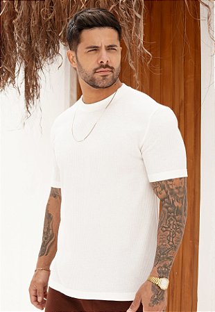 Camiseta Texturizada Branca