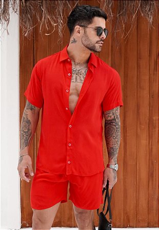 Conjunto Viscose Vermelho