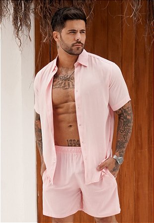 Conjunto Viscose Rosa Bebê