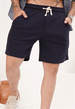Shorts Texturizado Azul Marinho