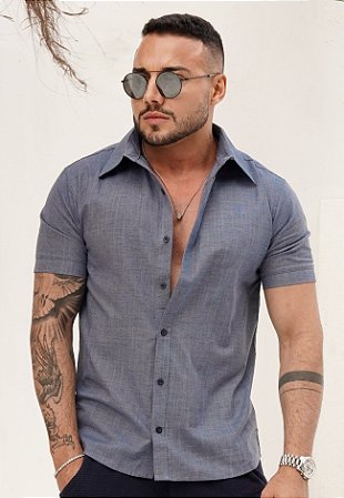 Camisa Tricoline Cinza Grafite