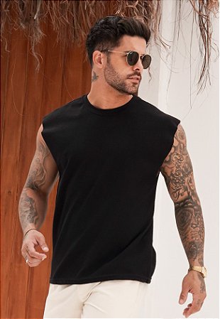 Regata Machão Texturizada Preta
