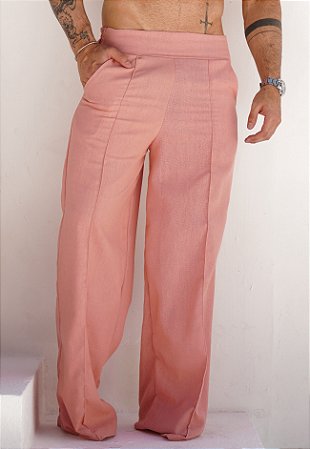 Calça Pantalona Linho Rosé
