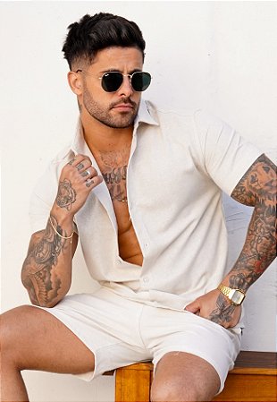 Camisa Linho Areia