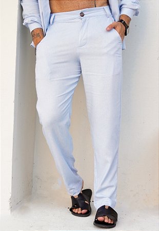 Calça Linho Azul Bebê