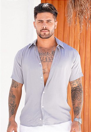 Camisa Viscolinho Cinza
