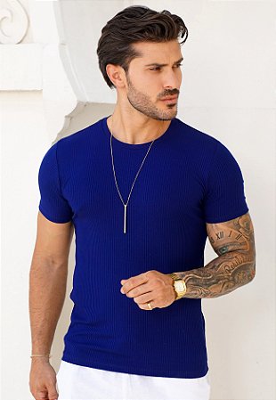 Camiseta Canelada Azul Marinho