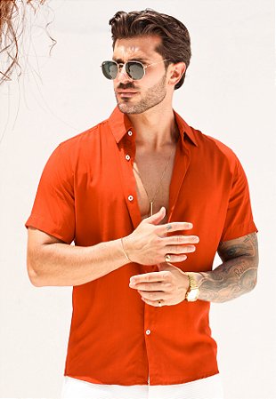 Camisa Viscolinho Terracota
