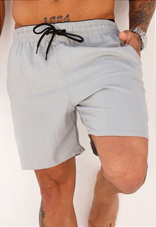 Shorts Linho Cinza Mescla