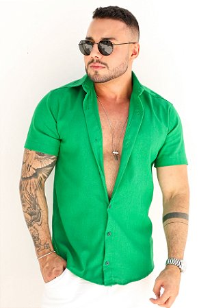 Camisa Linho Verde Bandeira