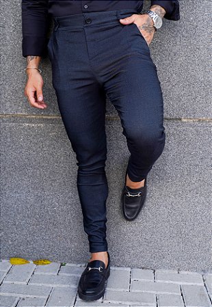 Calça Alfaiataria Skinny Lavagem Jeans Escura