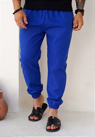 Calça Jogger Linho Azul Royal
