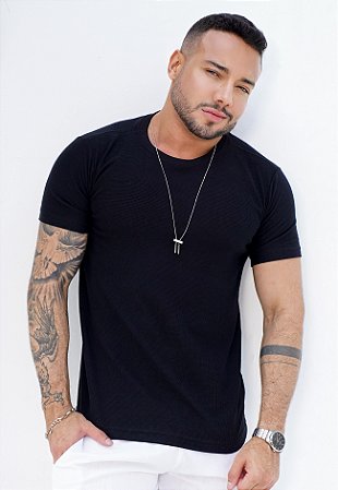 Camiseta Texturizada Preta
