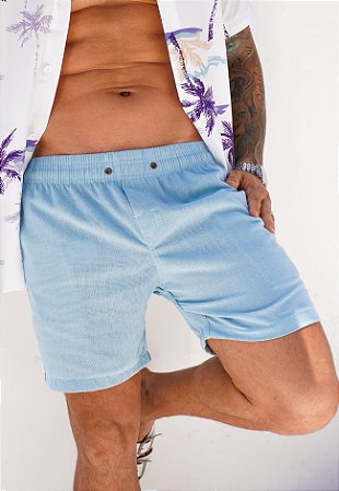 Shorts Linho Premium Azul Bebê
