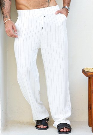 Calça Linho Listrada