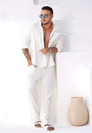 Conjunto Linho Listrado