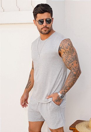 Conjunto Machão Cinza Mescla