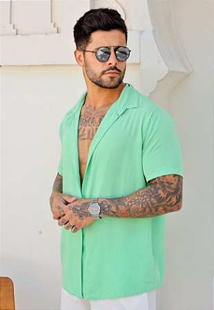 Camisa Viscose Verde Água