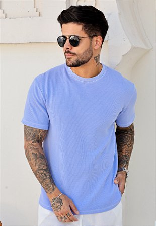 Camiseta Texturizada Azul Bebê