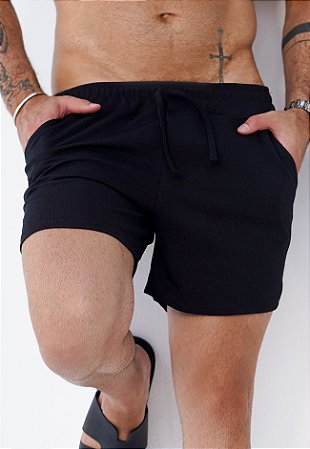 Shorts Linho Jacquard Preto