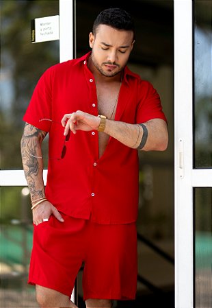 Conjunto Viscose Vermelho