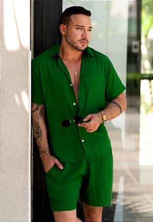 Conjunto Viscolinho Verde Bandeira