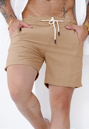 Shorts Alfaiataria Linho Nude