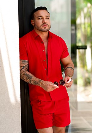 Conjunto Linho Vermelho