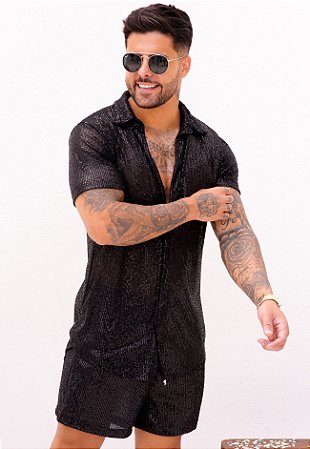 Conjunto Paetê Preto