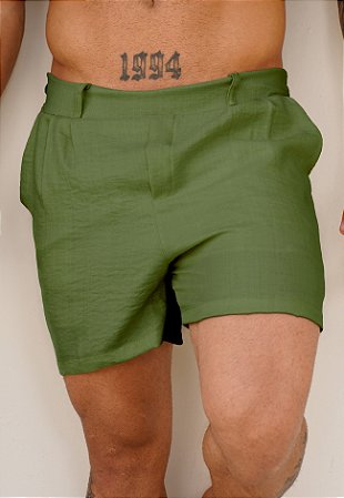 Shorts Alfaiataria Duna Verde Oliva